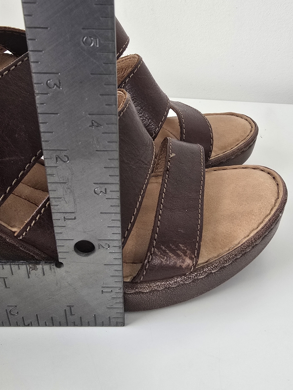 Born Warner Block Heel Strappy Brown Leather Sandals 7M Boho Summer - Picture 11 of 11